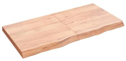 vidaXL Wandregal, Holzregal Regal Handgefertigt mit Baumkante, Wandboard Regalbrett Scharnierdesign, Bücherregal Hängeregal, Hellbraun 120x60x(2-6) cm Massivholz Eiche Behandelt