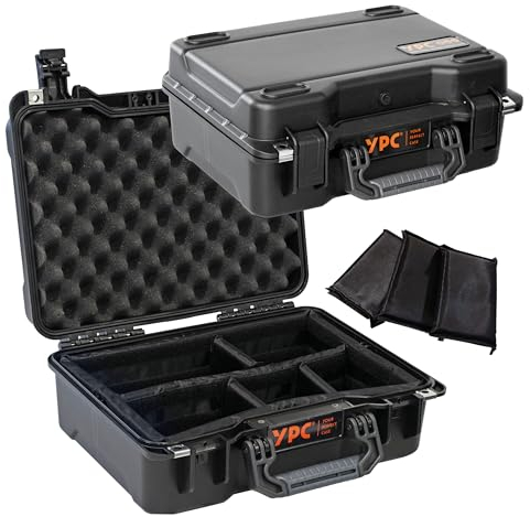 YPC Xplorer Case M – 40cm x 33cm x 16,5cm Outdoor Case, Fotokoffer gepolstert wasserdicht, Kamera Koffer Hardcase, Transportkoffer für Drohne, Stapelbar