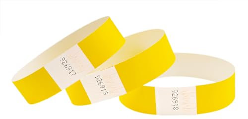 CINTAPUNTO - Einlassbändchen Papier - Eintrittsbänder 100 Stück - Einlassbänder - Festival Armbänder - Party Bändchen Einlass Eintritt - eintrittsbändchen - Bänder Club - wristband - Yellow