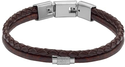 Fossil Herrenarmband All Stacked Up mehrreihig Leder braun, JF04702040