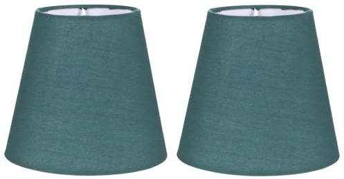 UKCOCO Abat Jour Lampe Chevet: E14 Petit Abat-Jour Abat-jour en Lin Remplacement Pour lustre de lampe,de table, lampadaire,2 Pièces,Vert