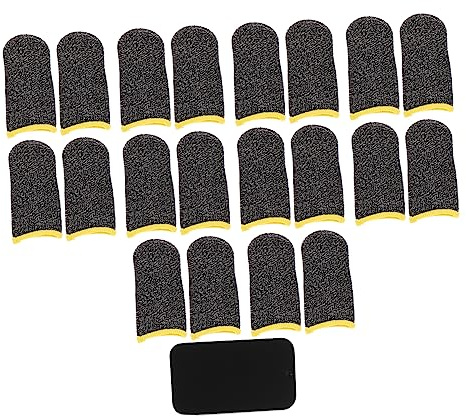 BESTonZON Finger Sleeves Gaming Traspiranti Antiscivolo in Materiale Conduttivo Argento per Mani Sensibili da Gioco