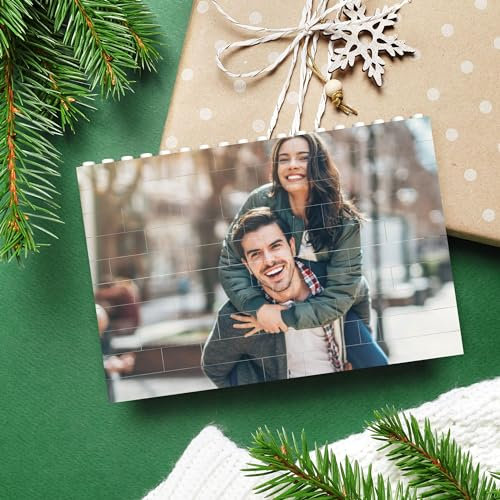 Personalisierte Bausteine mit Foto Puzzle-mit Bild Herz Quadrat Form Bausteine-Sich Selbst Gestalten Benutzerdefiniertes Bild-Geschenk für Familie, Paar, Freunde-ABS Kunststoff Individuelles Puzzle