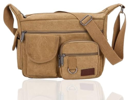 Wide Mouth Tool Bag,Large Canvas Tool Storage Bag,Heavy Duty Multi Pockets Hardware Tool Bag with Shoulder Strap and Carrying Handle for Plumbers,Carpenters,Worker,30x24x13cm/11.8x9.4 4x5.1in