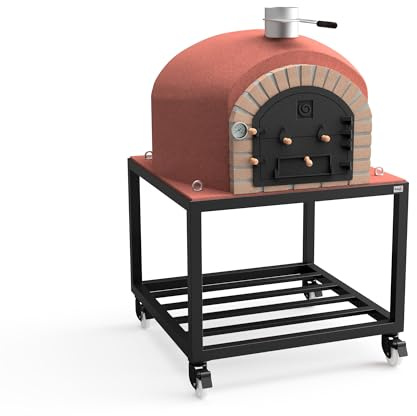 MOVELAR - Horno de Leña Exterior de Obra VESUVIUS (Burdeos - 120 x 120 x 165 cm) - Horno de leña para jardín, gran capacidad, aislamiento con corcho y 3 mantas cerámicas - REF: M00098