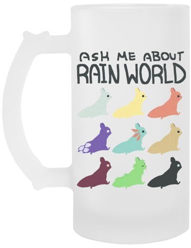 Ask Me About Rain World Transparent Beer Glass Drinking Cup With Handle