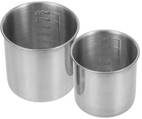 Cabilock Messbecher Mit Aus Edelstahl 2 Stück 250 Ml + 350 Ml Messbecher Für Reis Messwerkzeuge Für Reiskocher Mit Für