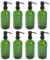 Harbour Housewares 8 Pack Green Soap Dispensers - 500ml Refillable Glass Soap Dispensers Hand and Dish Liquid Pump for Bathroom, Kitchen, Laundry Room