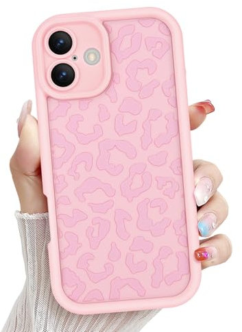 Newseego Case Compatible for iPhone 16 Plus, Aesthetic Leopard Print Styles Pattern Design Girls Women Phone Case Soft Slim TPU All-inclusive Lens Shockproof Cover for iPhone 16 Plus-Pink