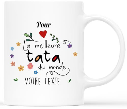 𝗖𝗔𝗗𝗘𝗔𝗨 𝗣𝗟𝗨𝗦 Mug - Mug Pour La Meilleure Tata Du Monde - Cadeau Tata, Cadeau Tata Original, Cadeau pour Tata, Tata Cadeau, Tasse Tata, Tasse Super Tata, Mug Meilleure Tata