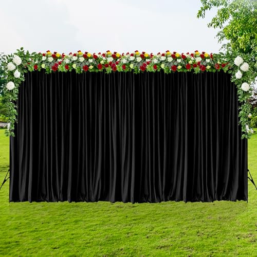 WedDecor 3x6M Black Velvet Backdrop UK | 190GSM Velvet Wedding Photography Backdrop, Seamless Washable Polyester Fabric for Photo Booths, Privacy Curtains, Trade Show Booths, Filming & Events | Velvet Wedding Photography Background for Photo Booths, Privacy Curtains, Trade Show Booths, Filming & Events