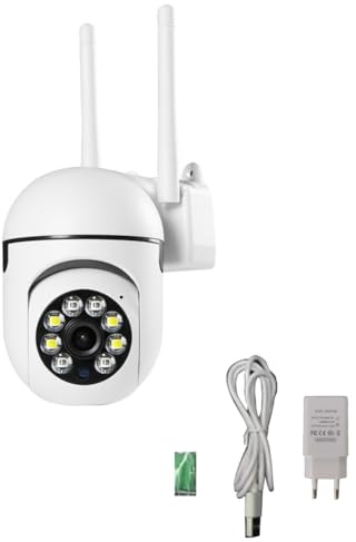 Ycagrain Cámaras de vigilancia WiFi 5G 360 ° Seguimiento color visión protección seguridad movimiento cámara exterior enchufe UE