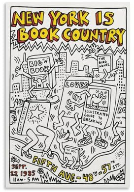 GAJUYL Keith Haring Poster, Pop-Art-Poster, New York Is Book Country 1985, Wandkunst, Leinwanddruck, Kunstposter, Heimdekoration, Gemälde, ungerahmt, 30 x 45 cm
