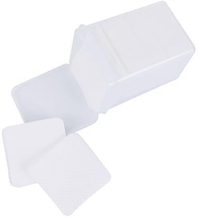 minkissy Eyelash Glue Cleaning Cotton Pads 100pcs White Makeup Wipe Cotton Nail Oil Remover Pads for Eyelash Grafting and Nail Art Cleaning