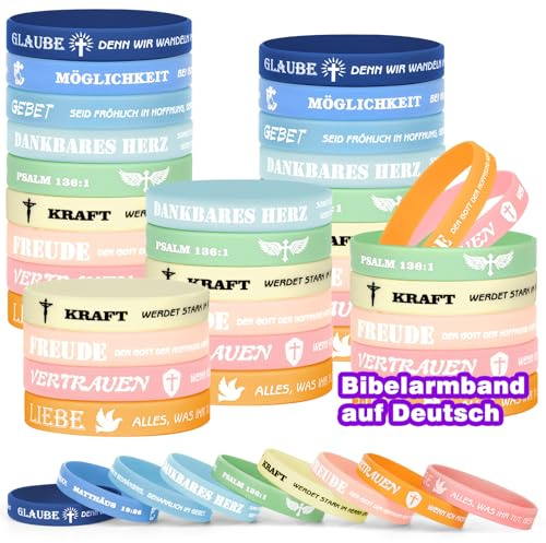 HONTIUS Inspirierende Bibelvers Silikon Armbänder, Bible Religiöse Jesus Motivierendes Gummiarmband Silikonarmband Gummi Armbänder für Männer Frauen christliche geschenke