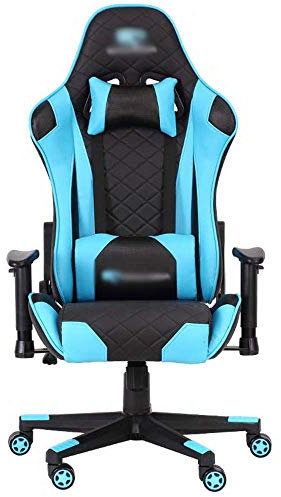 Ergonomic Gaming Chair - PU Leather Bucket Seat Racing Design for Office Desk and Computer Use, Comfortable and Adjustable Height