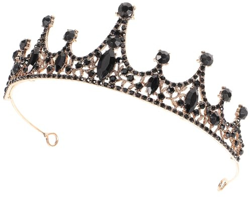 Schwarze Brautkrone im Barockstil aus Legierung, 1stück