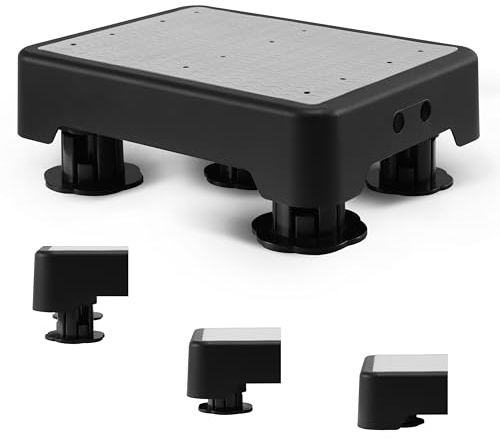 COOL-ANGLE Adjustable Step Stool for Adults & Seniors, 650LBS Heavy Duty Bed Step for High Beds, Non-Slip Wide Safety Platform, Portable Foot Stool Assist for Kitchen, Car SUV, Bathtub & Bedside, Grey