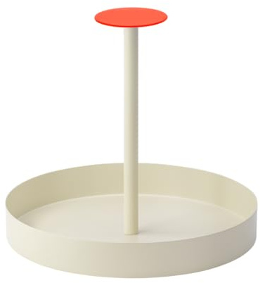 REMEMBER Tablett Nana Coral, H 25 cm, Ø 28 cm – Modernes Serviertablett aus Metall für Getränke, Frühstück oder Dekoration
