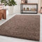 HomebyHome Shaggy Teppich Wohnzimmer 160 x 230 cm - 50 mm Florhöhe Hochflor Wohnzimmerteppich Mokka Extra Weich und Flauschig - Langflor Teppiche für Schlafzimmer, Küche, Flur - Carpet, Halı