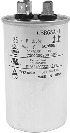 DollaTek 25uF CBB65 Moteur à condensateur fonctionnant pour climatiseur 450VAC SH 40/70/21 50 / 60Hz