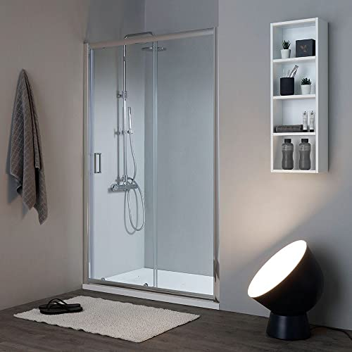 Porta doccia nicchia 140cm cristallo 6mm temperato trasparente | New Giada