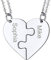 PROSTEEL 2-Teilig Herz Partnerketten Edelstahl personalisiert Puzzle Anhänger mit 51cm Rolokette Gravur Namensketten Liebepaar Ehepaar für Weihnachten Valentinstag Halskette für Damen Herren