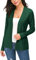 EXCHIC Femmes Manches Léger Manches Longues Devant Ouvert Tricoté Cardigan Gilets (XL, Vert foncé)