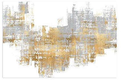 DìMò Art Druck auf Papier (Poster) Wise Alex Dynamic Gold on Grey II Größe 120 x 80 cm