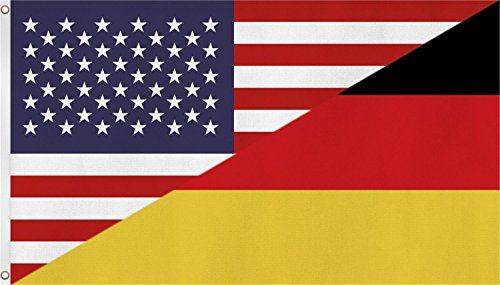 XXL Flagge Fahne, genäht in 150 x 250 oder 300 x 500 cm Farbe USA/Deutschland Größe 300x500