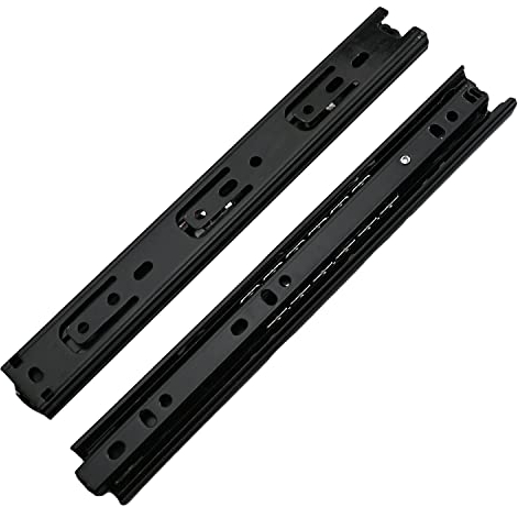 MroMax Schubladenschiene mit 3 Kugellagern, 25,4 cm lang, 30 mm breit, Schwarz