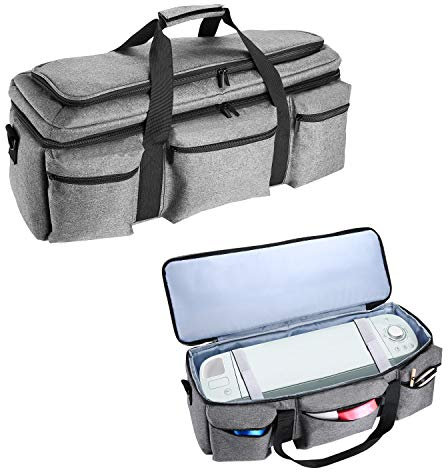 ProCase Tasche für Cricut Maker 3 Explore 3 Explore Air 2/Air Silhouette Cameo 4/3 Plotter Bag Robuste Aufbewahrungstasche Tragetasche für Stanzer -Grau