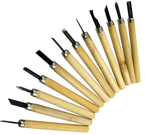 12PC Wood Carving Chisel Hand Tool Set Carvers Working Woodworking GOUGES DIY