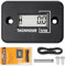 Jayron Tacho Stundenzähler Digital LCD Induktiver Tachometer Keine Batterie Leistungsstarke Zeitdrehzahlmessung Wasserdichtes Design für Gasmotor Rasenmäher Motorrad(2/4 Hub) (schwarz)