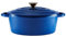 Barbary & Oak BO800252BLU Oval Cast Iron Casserole Dish with Durable Enamel Interior, 29cm, Limoges Blue