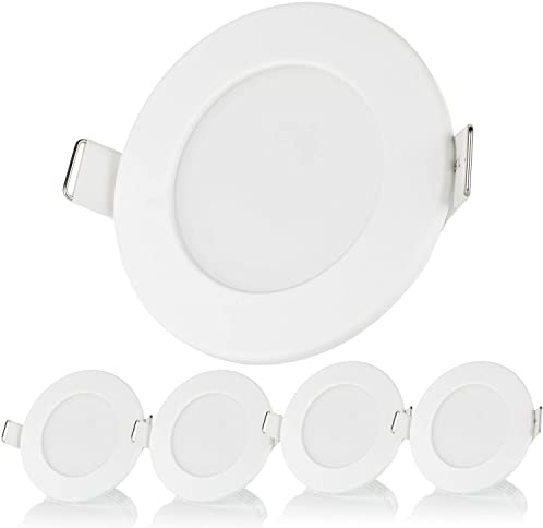 Sweet Led Einbaustrahler 12V flach IP44 Badleuchten 5W LED-Einbauspot Bad Deckenspots Einbaustrahler Badezimmer LED-Einbaustrahler weiß 3000k warmweiß