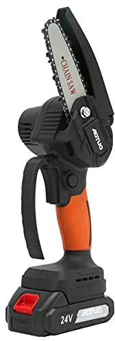 TKSE Mini Elektro Kettensäge, Mini Kettensäge, Mini Akku Kettensägen Set, 4-Zoll 24V Mini Akku Kettensägen Kit Tragbare Hand-Elektrokettensäge zum Baumschneiden(1500mAh)