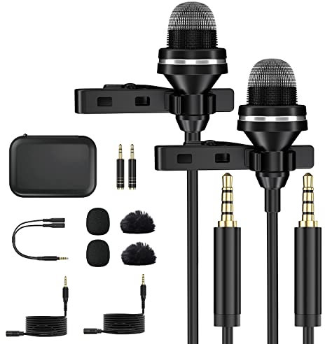 Lavalier Microphone for iPhone Lapel Lav Mic for iPhone External Clip-On Wired Little Mic for Video Recording Omni Compact Portable Mic Plug&Play for Youtube Podcast Live Stream Vlogging ASMR (9.84ft)