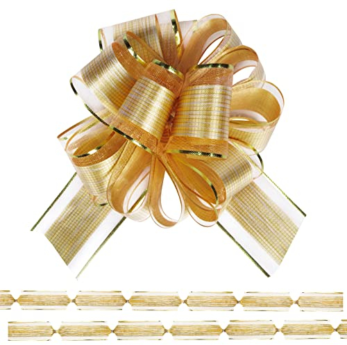 15,2 cm große Geschenkschleifen, Geschenkschleifen für Hochzeit, Geschenkkörbe, Party-Geschenkpapier, Geschenkschleifen, Geschenkdekorationsschleifen zum Verpacken von Boxen oder Dekoration (Gold)