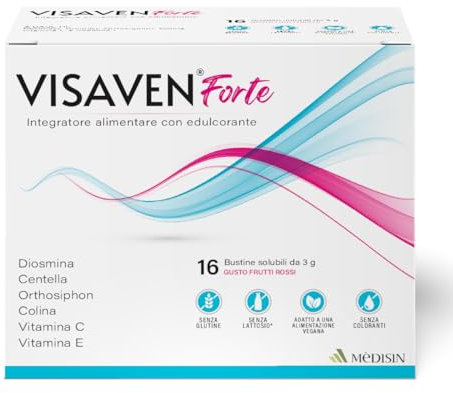 MèDISIN | VISAVEN FORTE Ciclo Completo 4 Pack per Gambe Gonfie e Pesanti, Insufficienza Venosa, Capillari Rotti, Microcircolo, Drenante, Integratore Naturale con Diosmina, Centella Asiatica e Vitamine