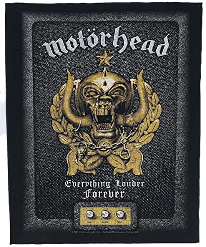 Motörhead Everything Louder Forever Unisex Patch Back Black/Gold, Black/Gold, One size