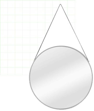 nielsen Jade Round Wall Mirror, Silver, 50x50cm, with Black Leather Hanging Strap