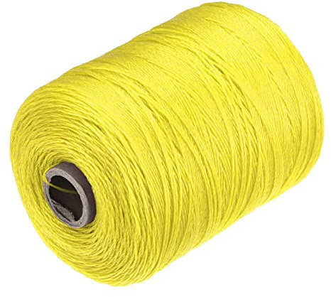 sourcing map Twisted Mason Line Nylon Twine String Cord Yellow 600M/656 Yard 1MM Dia for Netting, Landscaping, Home Improvement, DIY Projects, Crafting, Masonry, Gardening