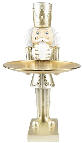 Clayre & Eef Figur Nussknacker 35 cm Goldfarbig Polyresin Weihnachtsdekoration