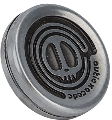 Fdit Haptischer Münzklicker, Angst, Stressabbau, Haptisches Zappeln, EDC, Dekompression, Magnetischer Schieber, Spielzeug, Antikes Silber, Totenkopfmuster