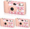 3 Pack Disposable Camera for Wedding Simple Use Color Film Camera with Flash Disposable Cameras One Time Camera for Gathering Wedding Travel Party Supply (Pink)