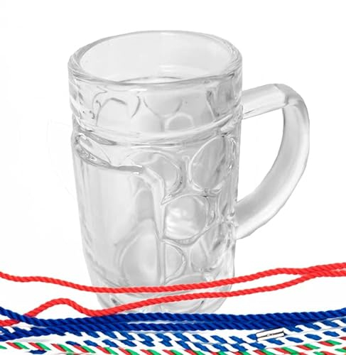 Carlso 12x Mini Bierkrug, Massglaß, Seidel, Oktoberfest, Bayern Schnapsglas 4cl (12x blau/weiß)