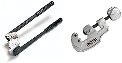 RIDGID 36102 Modell 410M Biegezange, Rohrbieger für 10 mm Rohre, Handbiegezange für Biegungen von bis zu 180 Grad, Rohrbiegezange & 29963 Modell 35S Edelstahl-Rohrabschneider