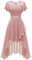 Wedtrend Cocktailkleider Konfirmationskleider Spitzen Kleid mit Chiffon Damen Kleider Elegant Hochzeit Sommerkleid Damen Ballkleider Kurz WT0303 BlushL