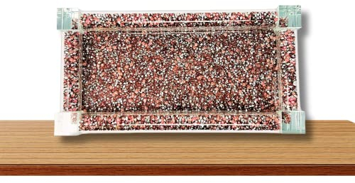 CRYSTAL CROWN Pink Sparkle Crystal Serving Tray, Rectangular Glass Tray Organiser, Luxury Home Décor